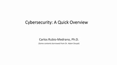 Cybersecurity Overview &ndash; Part 1&colon; Basic Concepts